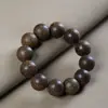 Pulsera de Madera de Ala de Pollo de Árbol de Agar Blanco 20 mm Material Viejo Unisex Círculo Único Pulsera de Cuentas de Oración Budista 108 Cuentas