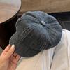 Boina de Mezclilla Lavada Vintage Desgastada Estilo Coreano para Mujer, Sombrero Nube Artista de Uso Diario, Sombrero Octagonal Artístico