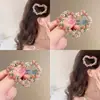 Pinza para el Cabello de Gota de Agua del Mismo Estilo de Zhao Lusi para Cabello Suelto, Pinza Lateral con Flores Bordadas, Dulce Accesorio Rosa para el Cabello