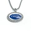 Collar con colgante de gema de tiempo de diamante ovalado de la NFL Fútbol Americano 32 Equipos Green Bay Panthers Collar con nombre del equipo