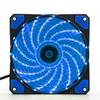 Ventilador de chasis de 12 cm, 15 lámparas, LED, silencioso, con efecto de luz, venta directa de fábrica