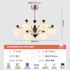 Lustre de Sala de Estar Cor Nogueira Retrô Americano 2025 Novo Estilo Meio do Século Proteção Ocular Alto Nível Lustre de Quarto Principal