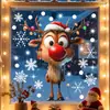 Festival de Navidad Estilo Múltiple Reno de Navidad Lindo Pegatinas para Ventana Puerta de Cristal de Escaparate Decoración del Hogar Pegatinas Electrostáticas para Vidrio