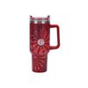 Copo Térmico Aço Inoxidável 304 Transfronteiriço, Grande Capacidade, Copo de Carro 40oz com Canudo e Alça, Copo de Gelo Atacado