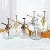 Atacado Novo Retro Gravado Girassol Vidro Transparente Pequeno Regador Pressão Regador de Jardinagem para Uso Doméstico