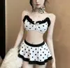 Traje de Baño Nuevo Estilo 2026, Estilo Coreano Ins Fresco y Sencillo, Bikini de Dos Piezas Retro de Lunares Conservador y Sexy para Chicas Jóvenes