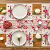 2024 Dia das Mães Novos Jogos Americanos Cruzamento Design de Carta de Amor Atmosfera de Mesa Utensílios de Mesa Tapete de Isolamento Térmico Desenho Animado