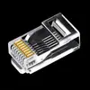 Cabo de rede Cabeça de Cristal Super cinco 8 núcleos banhado a ouro conector rj45 conector de cabo de rede de computador cobre puro fabricantes frete