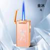 Encendedor de Inyección Directa Portátil de Moda con Patrón de Aurora Colorido de Aspecto Elegante Encendedor a Prueba de Viento de Llama Azul Regalo Venta al Por Mayor