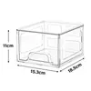 Organizador Transparente de Mesa para Maquiagem, Caixa com Gaveta Transparente de PET, 18,5x15,2x11,2cm para Bancada de Banheiro ou Escritório