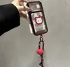 El cordón con soporte para anillo de gato se transforma instantáneamente en una funda compatible con iPhone 16 Dopamine Cielo Estrellado para Apple 17 Pro Max