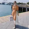 Vestido Chemise Elegante de Falso Duas Peças com Decote V, Estilo Francês de Verão, Cintura Suavemente Marcada, Manga Curta, Longo, Estiloso para o Trabalho