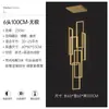 Lustre para Escada para Villa Duplex Loft, Luminária Minimalista Retangular Ultralonga com Arte em Ferro e Bambu Rattan