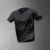 Camiseta Esportiva de Seda de Gelo Masculina Secagem Rápida Verão Fina Manga Curta Nova Branca Respirável Top Roupas de Treino