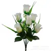 Fábrica de Origen Flor de Rosa Artificial Brote de Primavera de 7 Cabezas Venta al por Mayor Ramo de Flores Artificiales Evento de Boda Arte Floral Personalizable