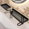 Estante vertical para almacenamiento de grifos para baño, inodoro, lavabo, montado en la pared, no requiere taladro, estante de almacenamiento para fregadero