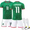 26 México Casa Nº. 14 Camisa 11 Jimenez 9 Raul Camisa de Futebol Camisa Infantil Adulto