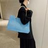 Bolsa feminina de linho para ombro, nova, de alta capacidade, cor sólida, moda casual, bolsa de compras portátil, best-seller transfronteiriço da Amazon