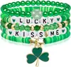 Calle. Pulsera del Día de San Patricio Pulsera Fresca Verde de Arcilla Suave Transfronteriza Europea y Americana Festival Irlandés Lucky Lucky