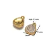 Lujo Ligero Acero Inoxidable Chapado en Oro Gota de Agua Ojo Redondo Triángulo Punto Diamante Colgante DIY Moda Collar Pulsera Accesorios de Ropa