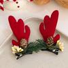 Tocado navideño con horquilla de Papá Noel y asta para el pelo, diadema para niños, horquilla navideña, accesorios para el cabello, diadema