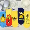 Calcetines cortos de verano finos de Pokemon que absorben el sudor, calcetines de media pantorrilla de dibujos animados de anime Pikachu, transpirables, resistentes al olor, estilo lindo japonés