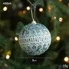 Bola de Espuma Navideña con Polvo Adhesivo 8cm Decoración de Malla Encaje Bola de Polvo Dorado Colgante para Árbol de Navidad Bola Colgante Bola Decorativa Colgante