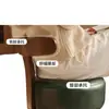 Taburete Pequeño Giratorio de Madera Maciza con Cojín Suave para Niños, Silla de Uso Doméstico con Respaldo, Taburete Bajo Giratorio para Sala de Estar, Taburete para Cambiarse los Zapatos