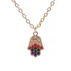Nova Exquisite Pequena Série Palma Liga de Zinco Gota de Óleo Diamante Pingente de Joia Simples Estilo Frio Acessível Luxo Colar