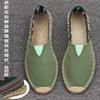 Sapatos de Palha com Solado de Linho Artesanais de Verão para Homens, Slip-On Sapato de Pescador Preguiçoso, Sapatos Individuais Casuais Respiráveis Absorventes de Suor, Sapatos de Lona
