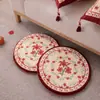 Sofá cama cojín rojo retro de lujo ligero estilo americano estilo ins funda de almohada de flores de combinación de 100 años para boda
