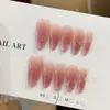 Uñas Portátiles Mago Morado Estilo Francés Transparente Manicura Producto Terminado Manicura Hecha a Mano Desmontable Suave Hecho a Mano Uñas Portátiles
