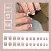 Uñas Postizas de Tamaño Completo Talla Única Parche de Uña Extraíble Cortas Simples Combinan con Todo Dulces Frescas Uñas Postizas Extraíbles