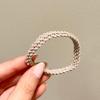 Banda de goma color té con leche para mujer, corbata de alta elasticidad, duradera, cuerda para la cabeza, simple, alta elasticidad, elegante, anillo trenzado con giro de caballo