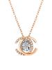 Venta caliente de Tiktok en stock suministro collar de titanio con doble C de diamante real sudafricano collar simple de moda para mujer