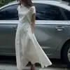 Estilo Chic Coreano 2026 Verão Novo Vestido de Gola Redonda com Amarração na Cintura Estilo Coreano Saia Média