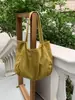 Bolsa de Ombro Grande Capacidade Ins para Mulheres Primavera e Verão Nova Bolsa Tote Cor Macaron Bolsa de Lona Lavada Rosa Flor de Cerejeira