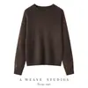 Novo suéter 100% puro cashmere para mulheres, gola redonda, estilo pullover, malha macia e confortável, perfeito como camada base para outono e inverno, disponível em várias cores