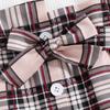 Novo Vestido de Verão Xadrez Duas Peças para Bebês Meninas com Cinto de Laço e Mangas Curtas Saia Evasê