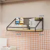 Estante de pared colgante de pared cesta colgante de mesita de noche cama artículo bueno para dormitorio superficie de pared sin perforaciones tablero suspendido de pared estante de almacenamiento