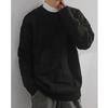 Malhas retrô de marca da moda coreana, tops quentes de inverno masculinos da moda, roupas internas soltas de gola redonda, malhas de inverno, da moda