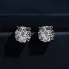 Pendientes de Plata S925 Clásicos de Cuatro Garras con Moissanita de 0.1-5 Quilates de Piedra Única Moda Transmisión en Vivo Venta al por Mayor Directo del Fabricante