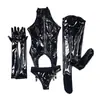 Spot Nuevo Traje de Baño de Cuatro Vías Elástico de Cuero PU con Espejo Ropa Interior Body Leggings de Escenario Tela para Cospu de Anime
