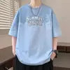 Camiseta de Manga Corta con Degradado de Color para Hombre Verano 2026 Nuevo Estilo Fresca Holgada de Media Manga Marca de Moda Cuello Redondo Top Casual