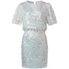 Tela de Malla Bordada con Lentejuelas, Tubos de Perlas de Burbuja, de Fabricante, en Stock, Tela de Moda para Vestidos de Alta Costura, Disponible en Múltiples Colores