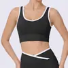 Sujetador Deportivo Transfronterizo con Bloques de Color para Mujer, A Prueba de Impactos, Anticaída, Espalda Bonita, Soporte para Busto Grande, Camiseta sin Mangas de Fitness y Yoga de Secado Rápido para Usar como Prenda Exterior