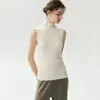 Chaleco de cachemira 100% pura con cuello alto medio para mujer Conyini, nuevo top sin mangas otoño/invierno 2026, prenda interior de color liso