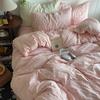 Conjunto de quatro peças de algodão seersucker de grau materno e infantil classe A, lençol de cama japonês de cor sólida, capa de edredom, conjunto de três peças, atacado