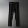 Nuevos Pantalones Largos de Estilo Europeo de Lujo Ligero para Primavera y Verano, Negros y Blancos, Resistentes a Tres Pruebas, Pantalones Acortados, Elásticos, Ajustados, Rectos, Modernos
