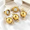 Cierre magnético esférico chapado en vacío de acero inoxidable 18K hebilla magnética pulsera conector de collar accesorios para joyería DIY al por mayor